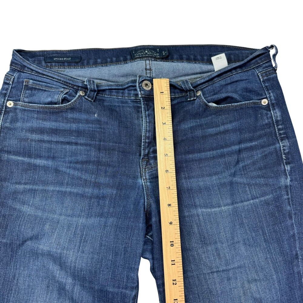 Lucky Brand Jeans Women's 12/31 Blue Brooke Boot Cut Denim Pants Stretch Whisker - Picture 13 of 16